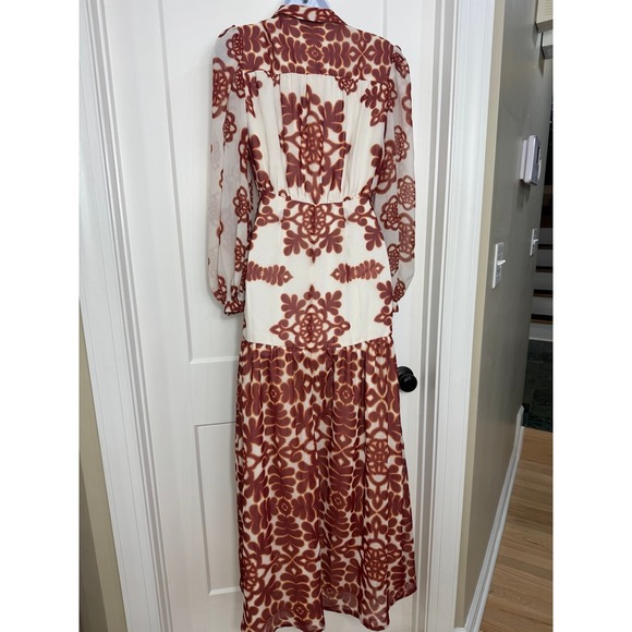 Anthropologie Vineet Bahl Shirt Dress Abstract Balloon Sleeve Moroccan Sz XXS - Picture 3 of 7